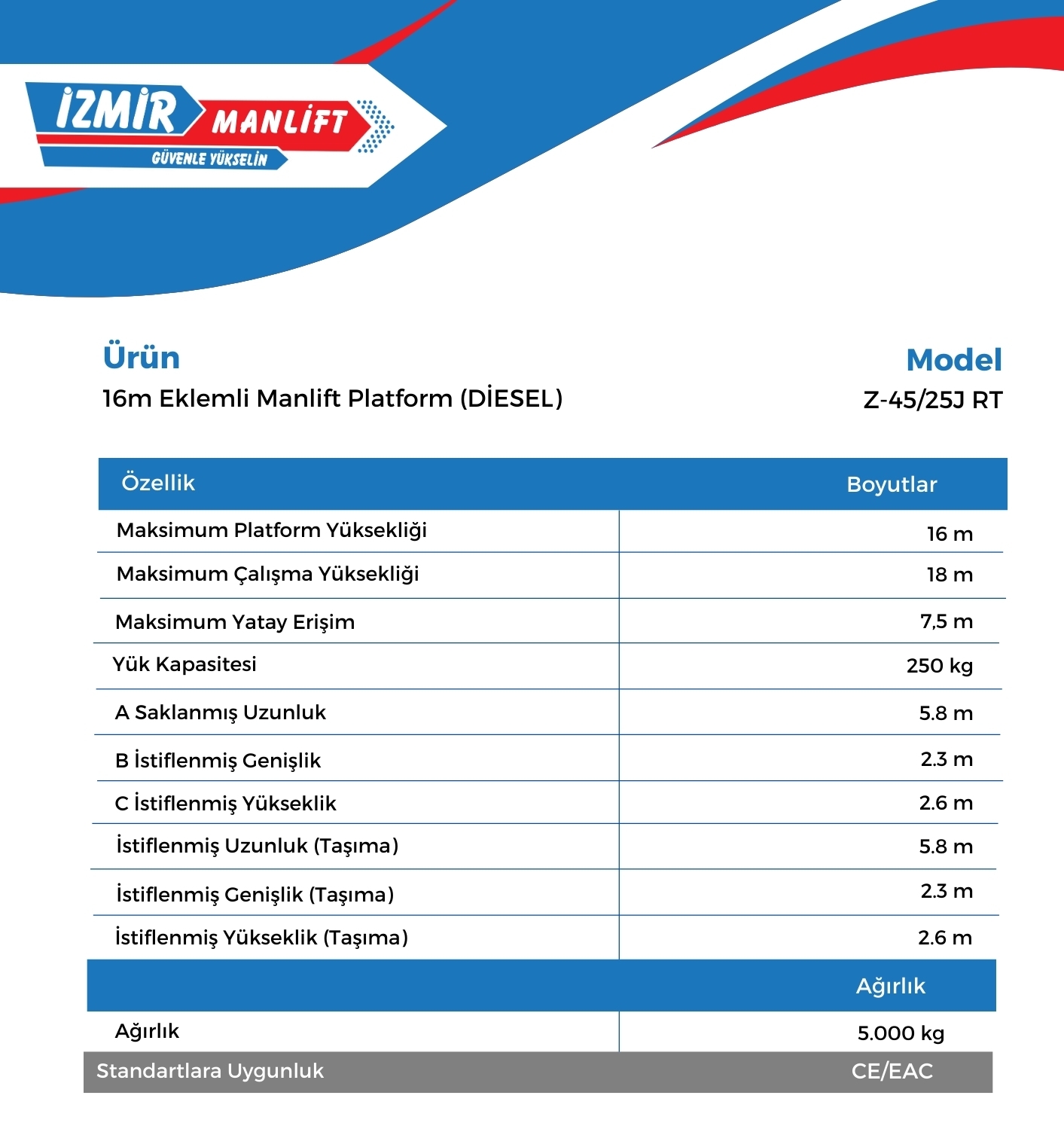 16m Eklemli Manlift Platform Z-4525J RT (DİESEL) 16m Eklemli Manlift Platform Z 4525J RT DIESEL e1739371731931