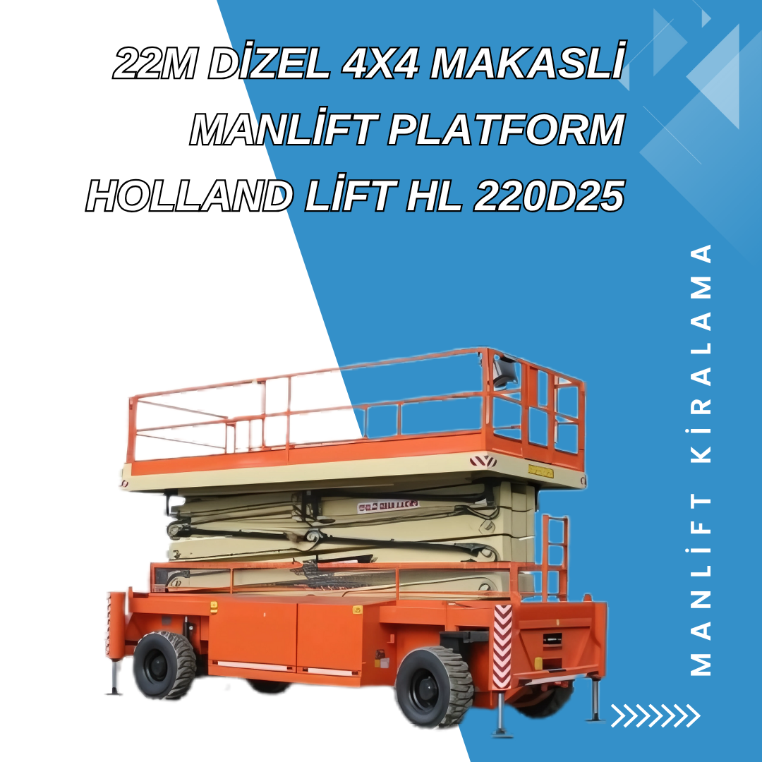 22 m dizel 4x4 makasli manlift platform holland lift hl 220d25 1