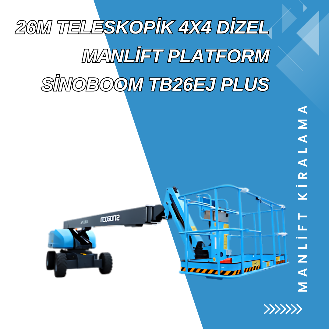 26m teleskopik 4x4 dizel manlift platform sinoboom tb26ej plus 1